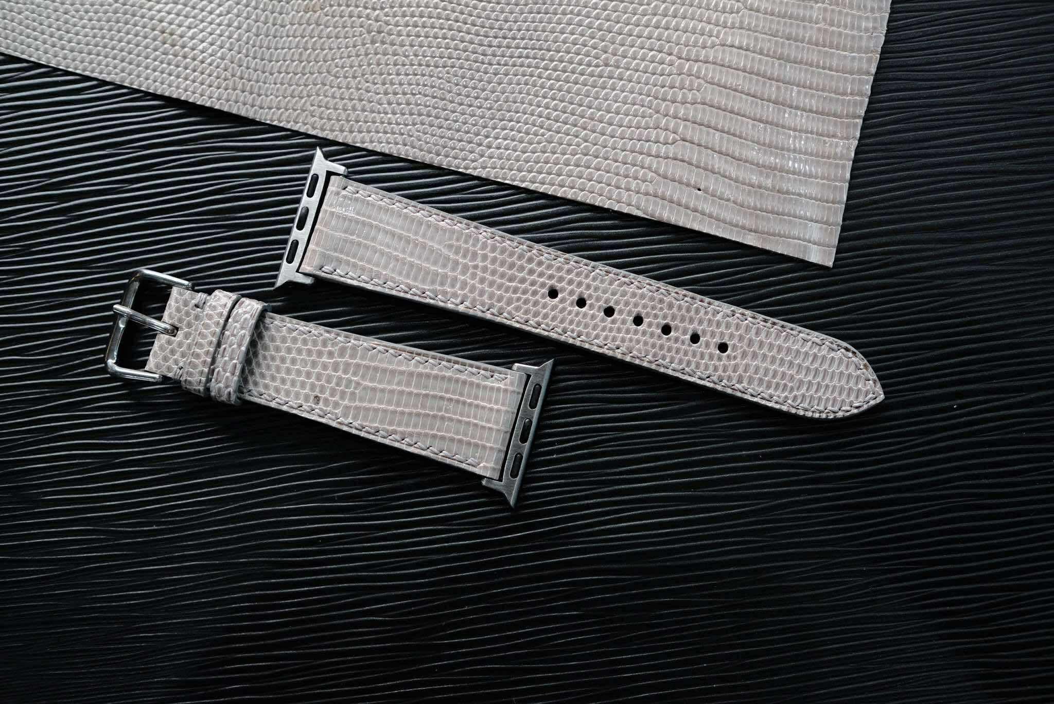 高級トカゲ革時計ベルト手縫い時計ベルトアップルウォッチ時計ベルト1枚目の画像